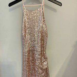 B Darlin rose gold sequin dress 7/8
